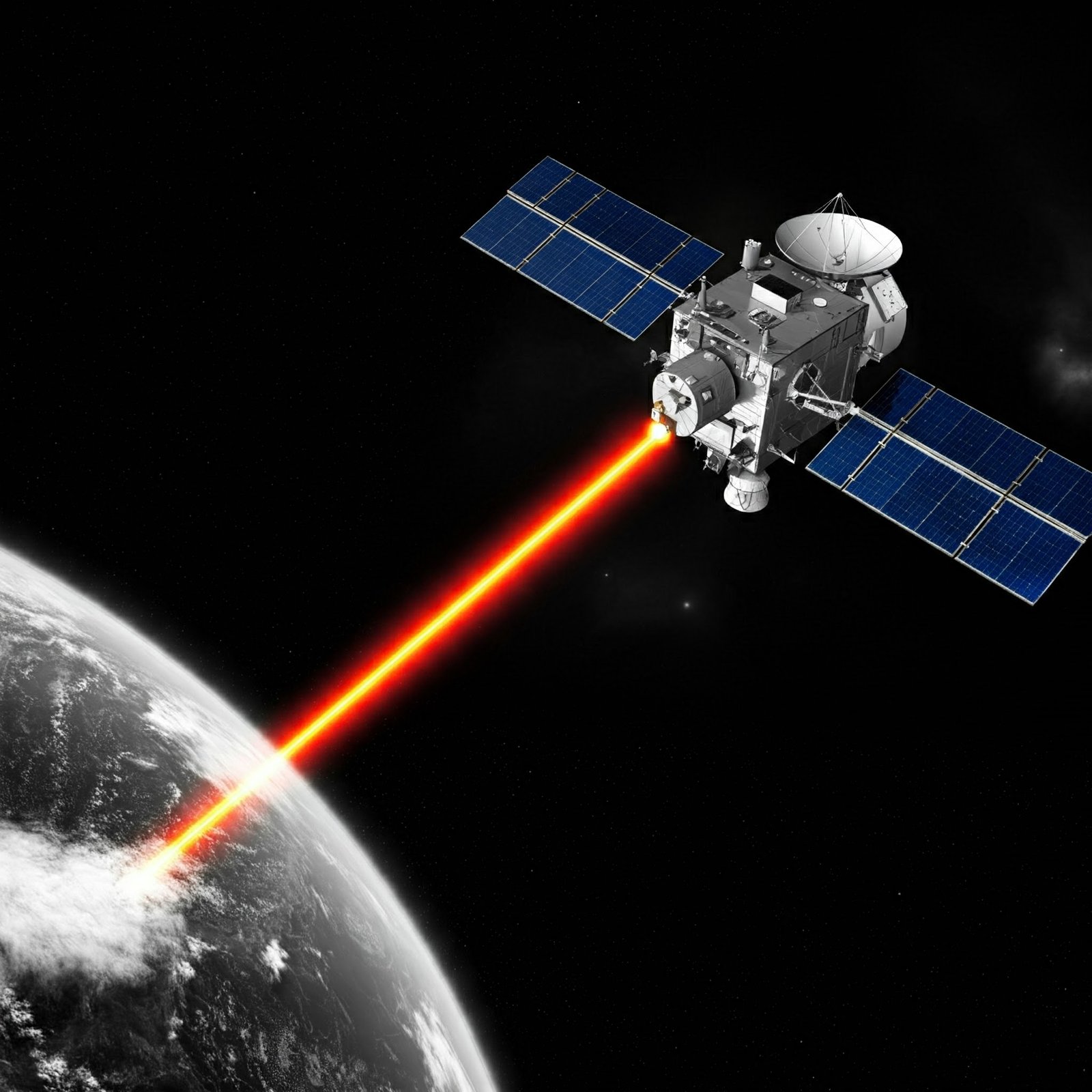 Targeting Satellite with Microwave Weapon